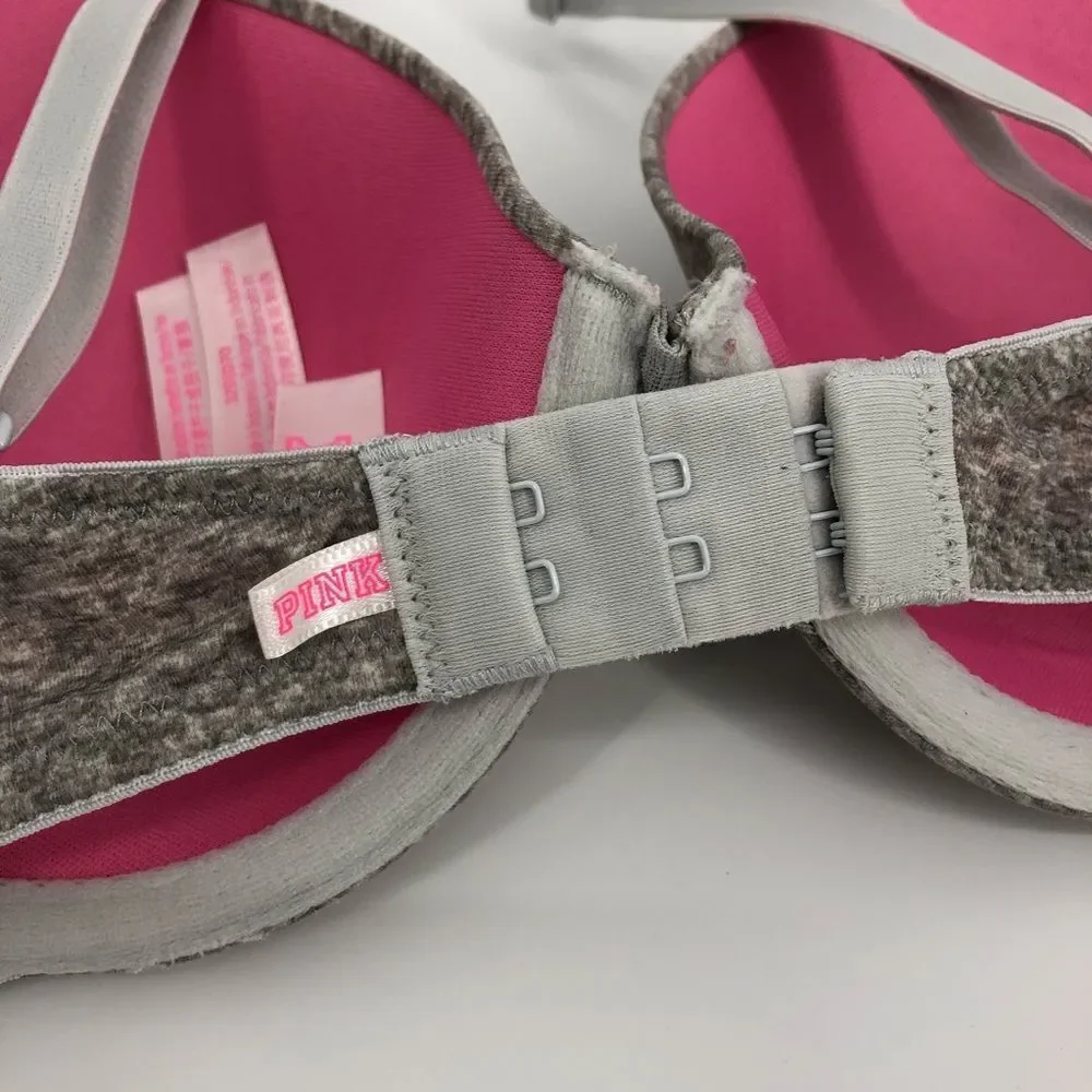 PINK by VS Wear Everywhere T-Shirt Lightly Lined Bra Gray Size‎ 32D